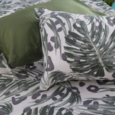 Olive Leafage - Cotton Satin